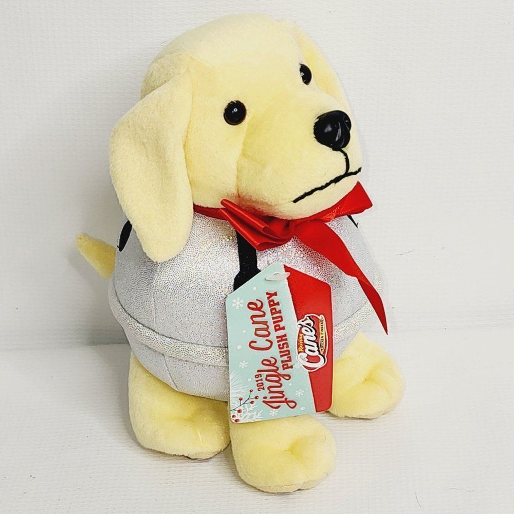 Raising Canes Limited Edition‎ 2019 Jingle Cane Christmas Puppy Dog NEW Plush 8"